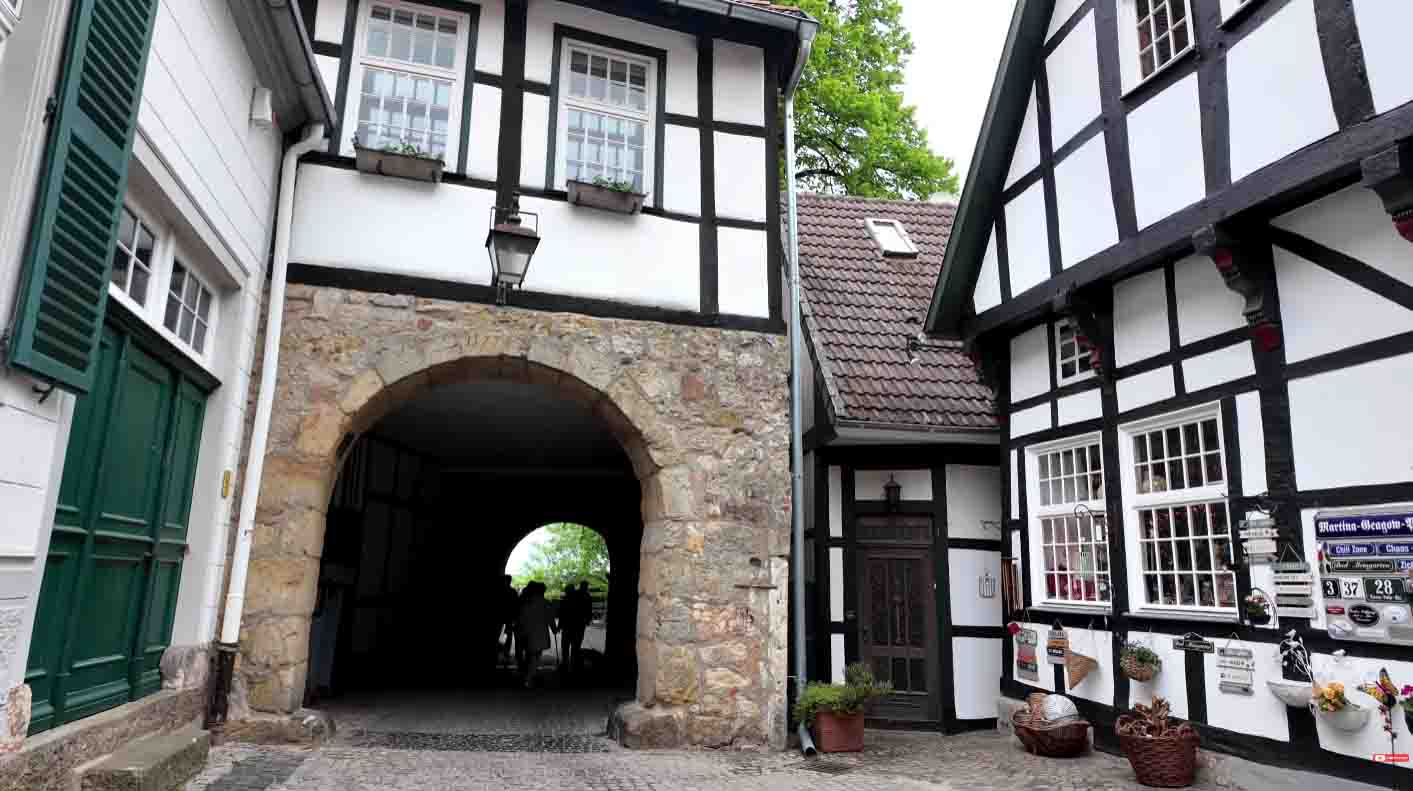 Oud vakwerk in de historische binnenstad van Tecklenburg